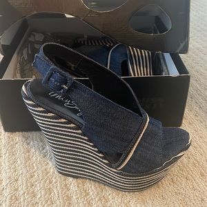 Miss Sixty Denim Wedge Sandals